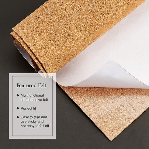 BENECREAT 2mm Thick Adhesive Cork Roll Liner, 12x24 Inch Insulation Cork Roll for Bulletin Board and Wall Decors