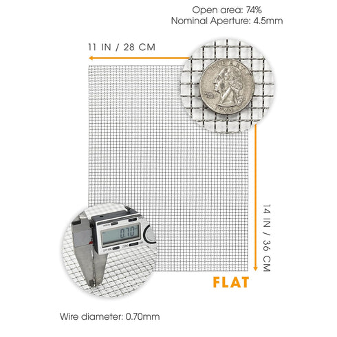 1 PC 11”X14” Wire Mesh 5 Mesh, Sturdy Metal Sheets for DIY Projects, 304 Stainless Steel No Rust