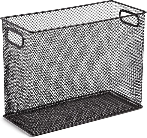 U Brands Mesh Steel Desktop Hanging File Holder, Letter Size, 12.4" x 9.53" x 5.5" (Black)