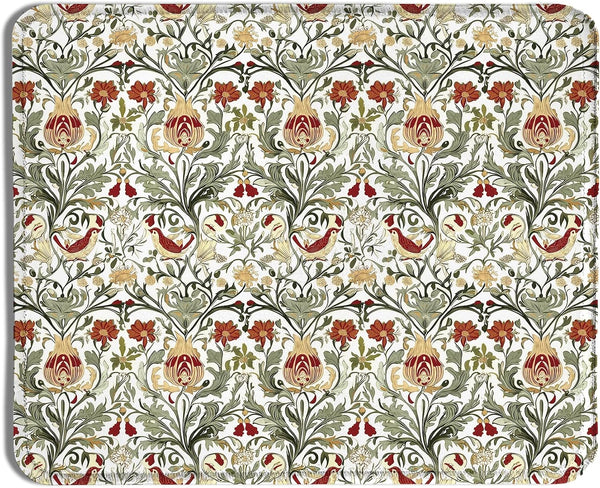 XUNLURY Vintage William Morris Floral Bird Mouse Pad, Cottagecore Botanical Floral Mousepads for