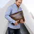 Jajmo Legacy Premium Top Grain Leather Laptop Sleeve - Fits 15” Laptops - Vintage Style Messenger Bag