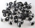 Premium Upholstery Tacks, 1-inch Diameter Nailhead Pins, Large Decorative Trim for Furniture (50, Black Pearl)