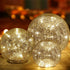 Mercury Crackle LED Glass Globe Ball Lamp, Battery Operated Night Light for