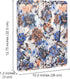 Padfolio Ring Binder with Color File Folders, Flower Painting PU Leather Organizer Portfolio (Blue)