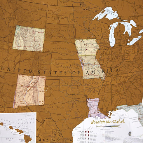 Maps International Scratch Off Map of the United States, USA Wall Map - Detailed Cartography - National Parks