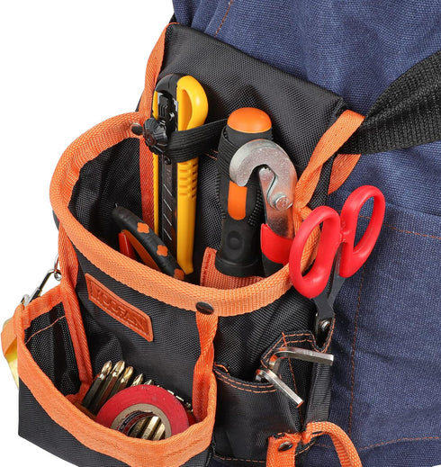 YOOFAN Tool Pouch - Tool Belt for Electrician, Carpenter, Construction Technician, Gardening Accessories, Orange