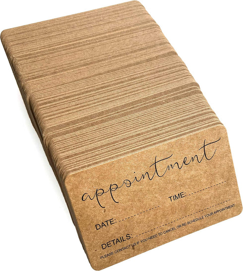 RXBC2011 Appointment Reminder Cards Kraft for Beauty, Makeup, Hair, Nail Salon, Barber Shop, Pack of 100