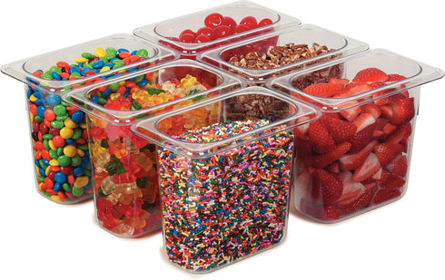 Carlisle FoodService Products 3068807 Plastic Food Pan, 1/9 Size, 6 Inches Deep, Clear