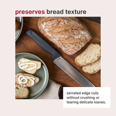 Zyliss Bread Knife - Serrated Bread Knife with Ergonomic Handle - Stainless Steel Kitchen Blade - Sharp Serrated Blade