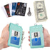 ELV Badge Holder with Zipper, PU Leather ID Card Holder Wallet, 5 Card Slots, RFID Blocking Pocket, Mint