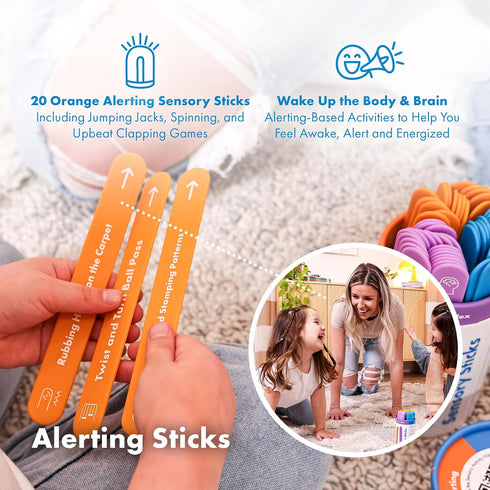Harkla 60 Sensory Sticks Sensory Activities to Help Kids Relax and Refocus | Easy-to-Use Brain Break Kit | Science