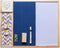 IVEI Combination Board - Pin and White Board Combo, Dry Erase and Bulletin Board, 15in X 19in, All Purpose (Blue)