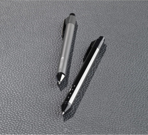 TUL Fine Writing Solid Metal Barrel Retractable Gel Pen with 2 Refills, Medium Point, Gunmetal Gray Barrel