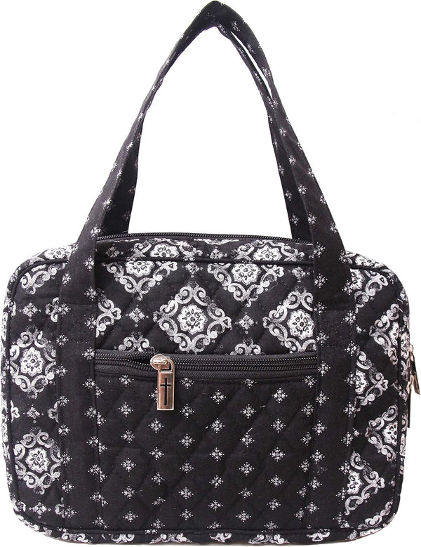 DIWI Extra Large Quilted Bible Cover 11.25 x 8.25 x 2.75 Inches - Good Book Tote Case (C2 Deep Night, XL)