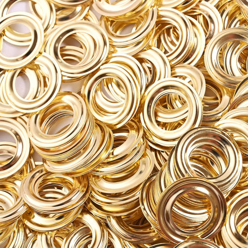 KING PIECES 2000pcs Gold Grommets, 3/8 Inch (10mm) Washers and Grommets Kit for Grommet Tool, Metal Grommets Eyelets