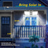 6500K 180 IP65 2-PCS Solar Motion Sensor Outdoor Floodlights with Remote Control, LED Waterproof,Solar Security Outdoor