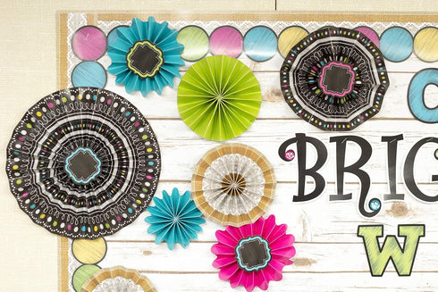Teacher Created Resources Chalkboard Brights Circles Die-Cut Border Trim, 3498