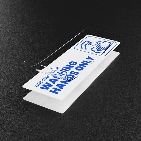 Commercial (6x2 4 Hand Wash Only Sign Sink Label | Foodservice Compliant | Easy Peel & Stick | Kitchen, Restaurant |
