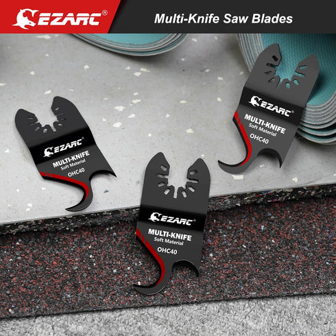 EZARC 3PCS Oscillating Multi Tool Hook Knife Blade, Multitool Saw Blades for Cutting Soft Materials