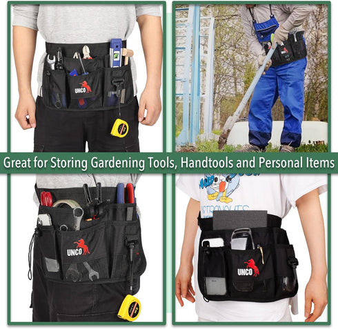 UNCO Gardening Belt for Men, Utility Tool Belt with Pockets, Waist Apron, Carpenter, Construction, Utility Belt