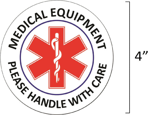 line 24 4 (2-Pack) Medical Equipment Warning Signs - Medical Alert Stickers Reflective Decals Durable Safety Labels