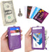 Wisdompro Badge Holder with Zip, 2-Sided Vertical PU Leather College ID Holder with Lanyard Strap - Purple