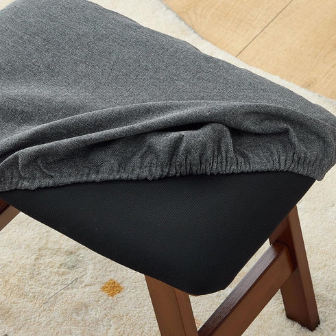 Wieghda Foot Stool,Under Desk Foot Rest Ottoman, Washable Stool for Office, Living Room, Bedroom (Brown Legs-Grey Stool