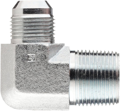 Brennan 2501-06-06-FG Forged Steel JIC Flared Tube Fitting, 90 Degree Elbow Forgeded, 3/8" Tube OD JIC Male x 3/8-18 NPTF Male