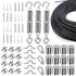 Globe String Light Suspension Kit, Outdoor Light Guide Wire, Vinyl Coated Stainless