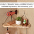 onsogi 2 Pack Fabric Wall Cubicle Corner Shelf with Hooks for Work Decor, Wooden Cubicle Organizer Storage Shelf