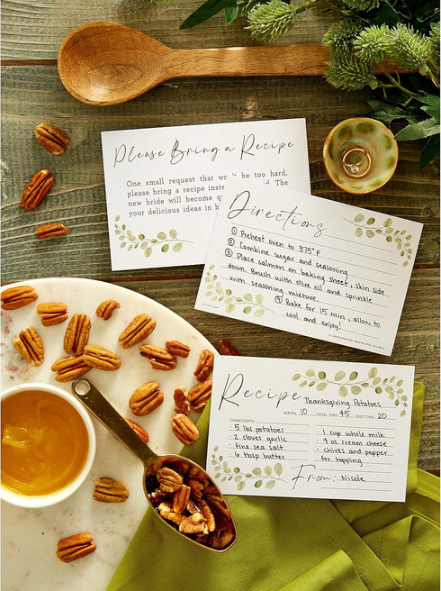 C.R. Gibson Q16-24814 Wedding Shower Recipe Cards and Invite Enclosure Cards, 40pcs, White