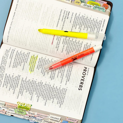 Mr. Pen Bible Tabs, 72 Tabs (66 Books, 6 Blanks), High Gloss Paper for Bible Journaling Supplies, Old and New Testament