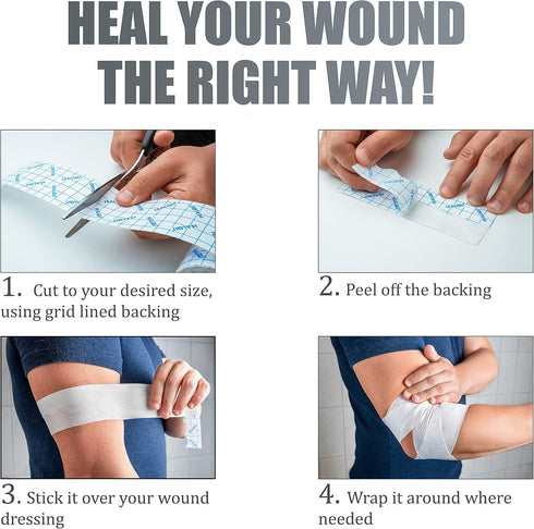Dressing Retention Tape, 6" x 11yd Premium Non-Woven Hypoallergenic Cloth for Wound Dressings, Latex-Free