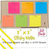 Better Office Products Lined Sticky Notes: 3 x 3, 20 Pack Box, 2,000 Sheets (100/Pad), Bright Assorted Colors