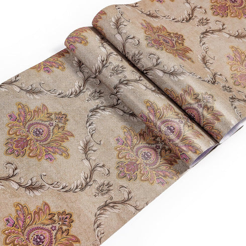 Y9839 Damask Peel and Stick Wallpaper, 17.7" x 9.8ft, Removable Contact Paper for Furniture, Shelf Liner