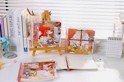 Mini Kawaii Spiral Notebook Binder, Transparent Design for Easy Use