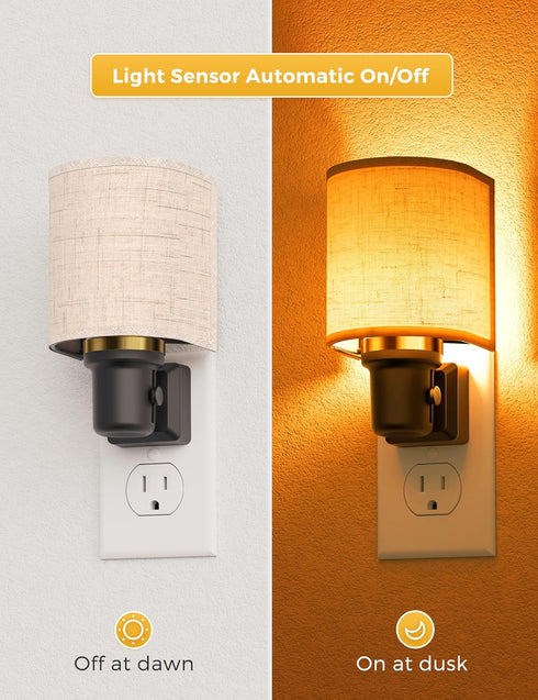 Dimmable, 2 Pack L LOHAS LED Amber Night Lights Plug into Wall, Plug in Night Light Farmhouse Decorative Nightlights