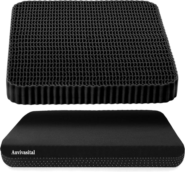 Auvivasital Gel Seat Cushion for Long Sitting, Soft and Breathable, Thick Gel Seat