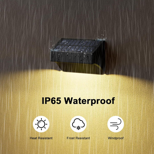 IP65 with10 (4) ZCXLIGHT Solar Fence Lights Outdoor,Fence Solar Lights Outdoor Waterproof Led Fixed Colors RGB Color