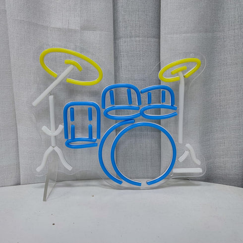 Dimmable 35*28.9cm Drum Neon Light Sign, LED Neon Lights for Wall Decor, Neon Music Sign Light up Sign for Bar, Studio