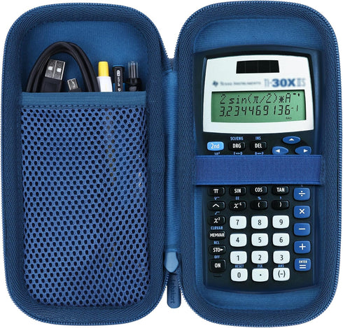 Hard Carry Case for Texas Instruments TI-30XIIS, TI-30XS, TI-30Xa, TI-36X Pro Scientific Calculator, Blue
