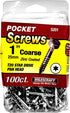 Milescraft 5201 Wood Pocket Hole Screws, #7 x 1" Pan Head with Coarse Thread (100pc.), Torx Drive Self-Tapping