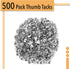 Mr. Pen Thumb Tack, Flat Push Pins, Silver Thumb Tacks, 500 Pack