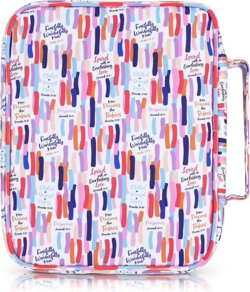 Beautiful Bible Cover with Inspiring Verses for Women and Girls, Protects Your Prayer and Study Items