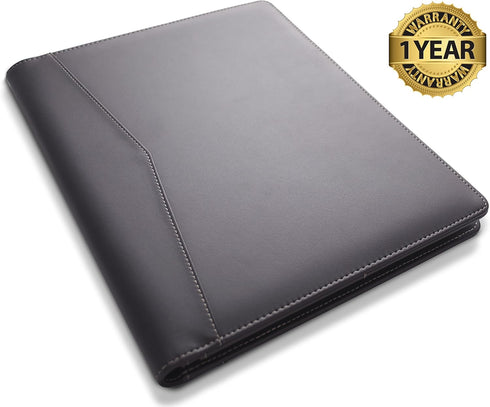STYLIO Padfolio Portfolio Organizer Binder - Interview Resume Folder, Legal Document Holder, Faux Leather