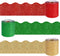 Whaline 98.4Ft Christmas Glitter Bulletin Board Borders - 3 Rolls Red Green Gold Die-Cut Trim for School Office