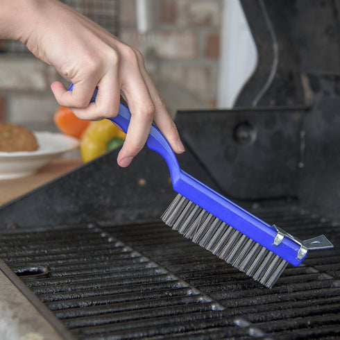 4067100 11.38 Inches, SPARTA Flo-Pac Plastic Kitchen Brush, Grill Cleaning Brush, Griddle Brush With Scraper