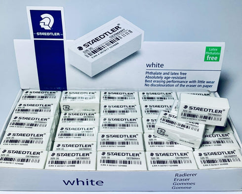 STAEDTLER Pencil Eraser 526 35F, Pack of 50 Pcs, High-Quality Erasers for School and Office Use