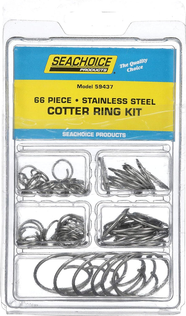 Seachoice Stainless Steel Cotter Ring Kit, 66 Pieces in All Popular Sizes