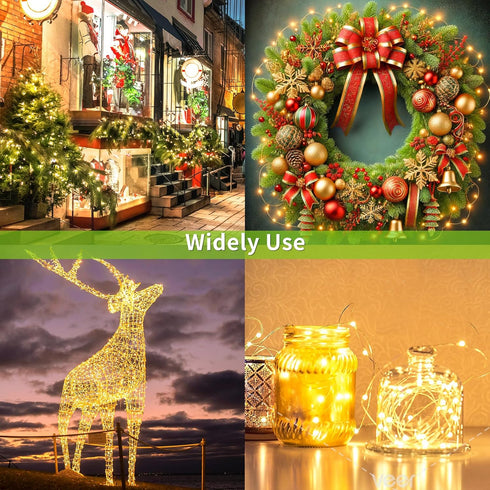 ALENEY 33 100 8 Solar String Lights Outdoor, Feet LEDs Modes Solar Fairy Lights for Outside, Waterproof Outdoor Light